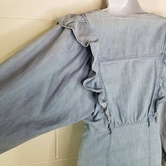 Free People Imogene Frilll Chambray denim mini dress - Picture 15 of 16